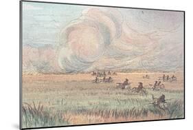 Missouri Prairie Fire-George Catlin-Mounted Giclee Print