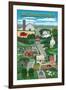 Missouri - Retro Style Countryside-Lantern Press-Framed Art Print