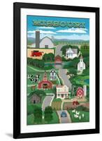 Missouri - Retro Style Countryside-Lantern Press-Framed Art Print