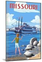 Missouri - River Boat-Lantern Press-Mounted Art Print