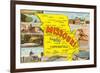 Missouri Scenes and Map-null-Framed Art Print