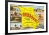 Missouri Scenes and Map-null-Framed Art Print