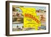 Missouri Scenes and Map-null-Framed Art Print