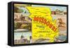 Missouri Scenes and Map-null-Framed Stretched Canvas