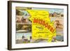 Missouri Scenes and Map-null-Framed Art Print