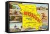 Missouri Scenes and Map-null-Framed Stretched Canvas