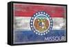 Missouri State Flag - Barnwood Painting-Lantern Press-Framed Stretched Canvas