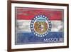 Missouri State Flag - Barnwood Painting-Lantern Press-Framed Art Print