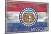 Missouri State Flag - Barnwood Painting-Lantern Press-Mounted Art Print