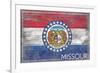 Missouri State Flag - Barnwood Painting-Lantern Press-Framed Premium Giclee Print