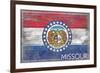 Missouri State Flag - Barnwood Painting-Lantern Press-Framed Premium Giclee Print