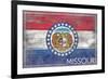 Missouri State Flag - Barnwood Painting-Lantern Press-Framed Premium Giclee Print