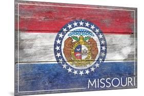 Missouri State Flag - Barnwood Painting-Lantern Press-Mounted Premium Giclee Print