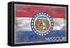 Missouri State Flag - Barnwood Painting-Lantern Press-Framed Stretched Canvas