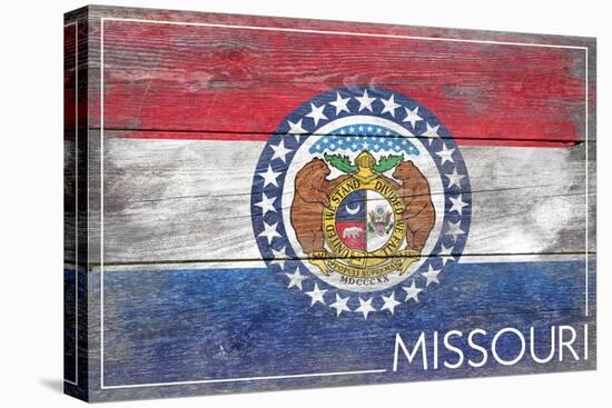 Missouri State Flag - Barnwood Painting-Lantern Press-Stretched Canvas