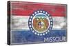 Missouri State Flag - Barnwood Painting-Lantern Press-Stretched Canvas