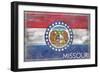 Missouri State Flag - Barnwood Painting-Lantern Press-Framed Art Print