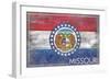 Missouri State Flag - Barnwood Painting-Lantern Press-Framed Art Print