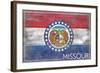 Missouri State Flag - Barnwood Painting-Lantern Press-Framed Art Print