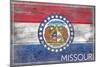 Missouri State Flag - Barnwood Painting-Lantern Press-Mounted Art Print