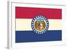 Missouri State Flag-Lantern Press-Framed Art Print