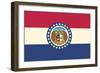 Missouri State Flag-Lantern Press-Framed Art Print