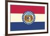 Missouri State Flag-Lantern Press-Framed Art Print