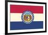 Missouri State Flag-Lantern Press-Framed Art Print