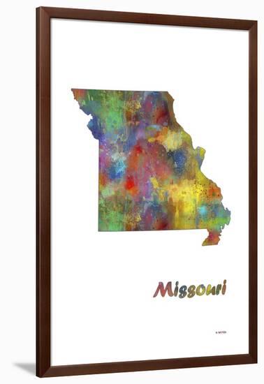 Missouri State Map 1-Marlene Watson-Framed Giclee Print