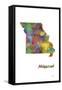 Missouri State Map 1-Marlene Watson-Framed Stretched Canvas