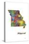 Missouri State Map 1-Marlene Watson-Stretched Canvas