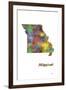 Missouri State Map 1-Marlene Watson-Framed Giclee Print