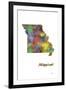 Missouri State Map 1-Marlene Watson-Framed Giclee Print