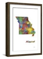 Missouri State Map 1-Marlene Watson-Framed Giclee Print