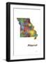 Missouri State Map 1-Marlene Watson-Framed Giclee Print