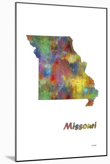 Missouri State Map 1-Marlene Watson-Mounted Giclee Print