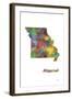 Missouri State Map 1-Marlene Watson-Framed Giclee Print