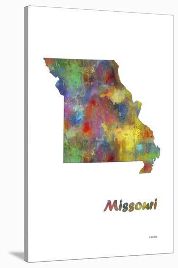 Missouri State Map 1-Marlene Watson-Stretched Canvas