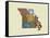 Missouri State Map-Lanre Adefioye-Framed Stretched Canvas