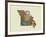 Missouri State Map-Lanre Adefioye-Framed Giclee Print