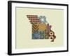 Missouri State Map-Lanre Adefioye-Framed Giclee Print