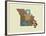 Missouri State Map-Lanre Adefioye-Framed Premium Giclee Print