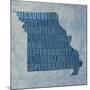 Missouri State Words-David Bowman-Mounted Giclee Print