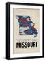 Missouri - the Iron Mountain State - Camo State-Lantern Press-Framed Art Print