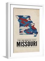 Missouri - the Iron Mountain State - Camo State-Lantern Press-Framed Art Print