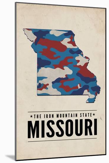 Missouri - the Iron Mountain State - Camo State-Lantern Press-Mounted Art Print