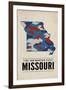 Missouri - the Iron Mountain State - Camo State-Lantern Press-Framed Art Print