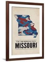 Missouri - the Iron Mountain State - Camo State-Lantern Press-Framed Art Print