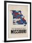 Missouri - the Iron Mountain State - Camo State-Lantern Press-Framed Art Print
