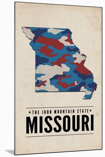 Missouri - the Iron Mountain State - Camo State-Lantern Press-Mounted Art Print
